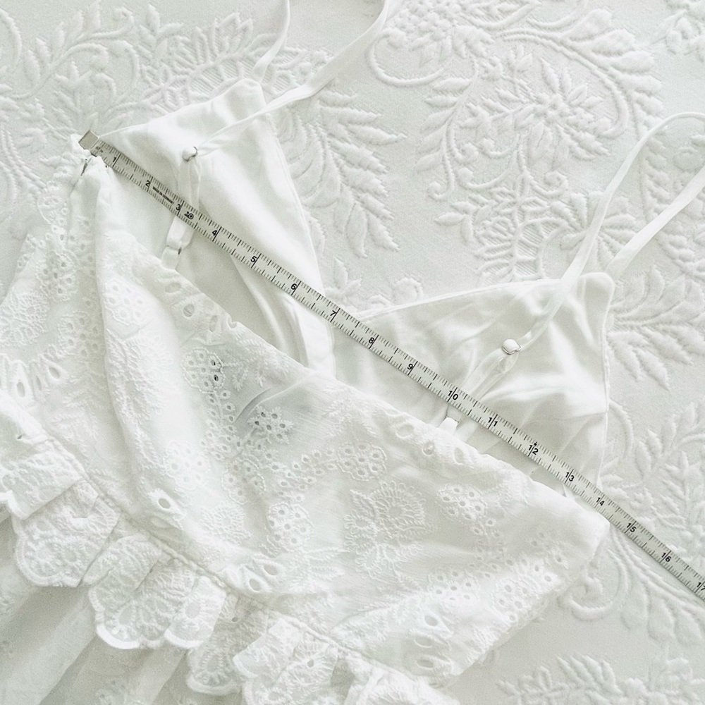 NWOT Lulus How Much I Love You White Eyelet Tiered Midi Dress Small - Picture 6 of 8